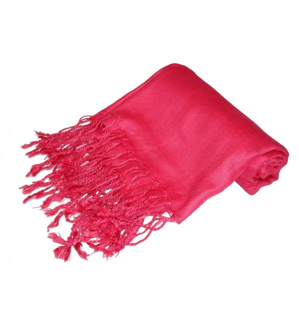 Kuldip Unisex Pashmina Scarf Shawl Wrap Throw Hot Pink - C21130YEMYZ