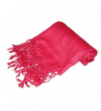 Kuldip Unisex Pashmina Scarf Shawl Wrap Throw Hot Pink - C21130YEMYZ