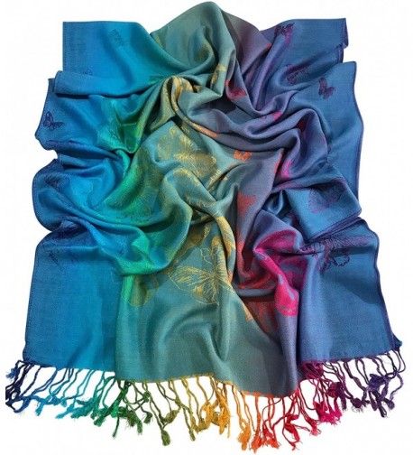 Turquoise Butterfly Pashmina CJ Apparel