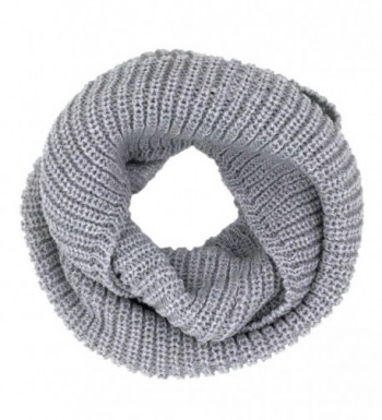 Tapp Collections Thick Knitted Warm Infinity Scarf - Light Grey - C1127RZZYVR