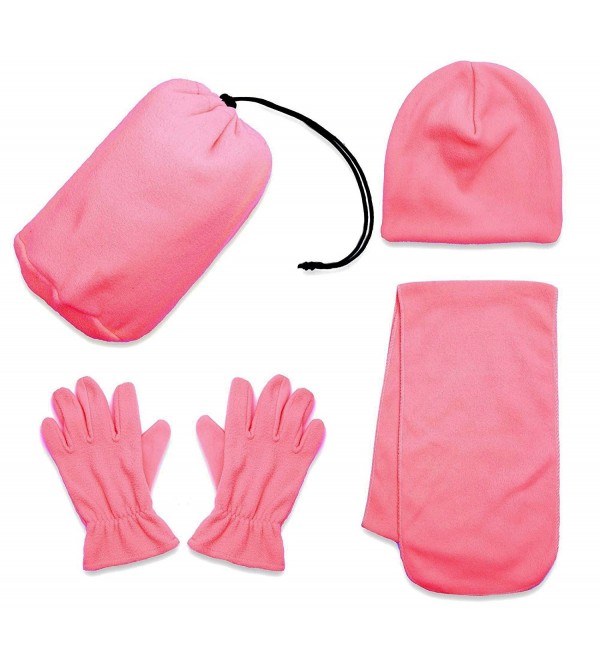 Simplicity Children & Adult Sized Winter Beanie- Scarf- & Gloves Set - 34_pink - CU12OBECQ5S