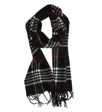 Classic Cashmere Feel Winter Scarf in Rich Plaids Black CF11S06ZKK3