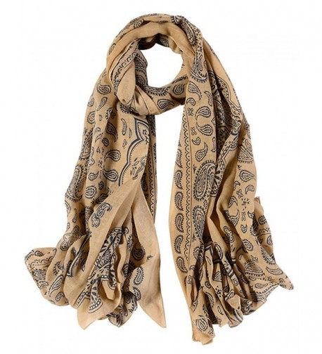 GERINLY Fashion Paisley Scarves Womens Evening Shawl Party Wrap - Khaki - C4188WINXHM