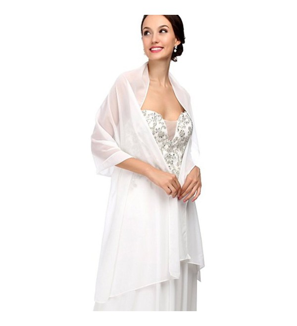 RLDRESS Womens Chiffon Bridal Evening Soft Wrap Scarf Shawl - Ivory - CA186DZ23DY