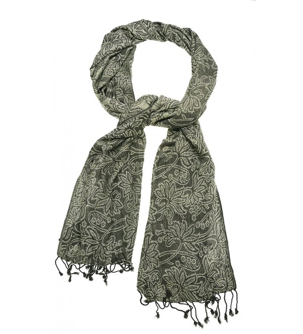 Cejon Women's Paisley Fringed Woven Wrap Scarf - Brown - CY126M0QMIH