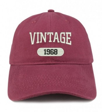 Trendy Apparel Shop Vintage 1968 Embroidered 50th Birthday Relaxed Fitting Cotton Cap - Maroon - CX180ZNOEI5