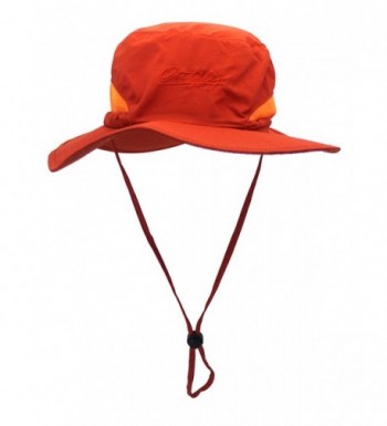 LITHER Outdoor Sun Hat Camouflage Bucket Mesh Boonie Hat Fishing Hats - Orange - C9182Z7MRX2