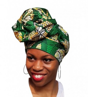 Green African Print Ankara Head wrap- Tie- scarf- Multicolor- One Size - CO12O0S4LQB