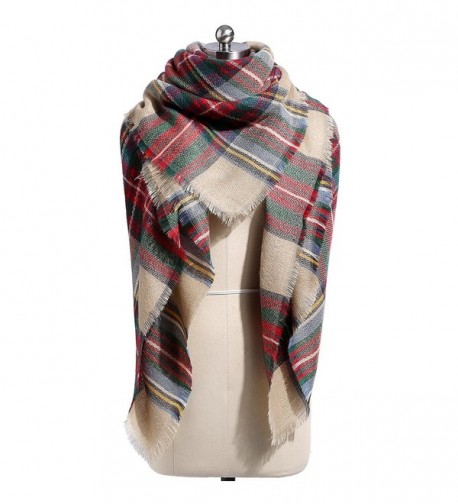 Plaid Blanket Scarf- Winter Warm Scarf Soft Cashmere Feel Wrap Shawl Scarves for Women with Tassels - Color4 - C518037G4SN