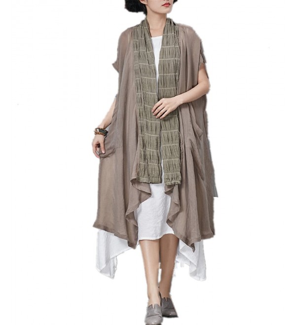 YESNO Casual Cardigan Folding Bat Wing - Coffee - CT182G6TNMW