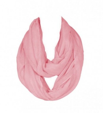 SUNDAYROSE Lightweight Infinity Scarf Solid Color Soft Wrap Shawl - Pink - C612JWR9I01