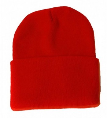 Blank Long Cuff Beanie - Red - C3112P9TR19