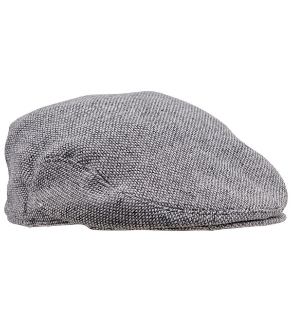 Sterkowski Wool Tweed Ivy League Flat Cap Newsboy Vintage Style - Light Grey/Green - CN11OFSB4WN