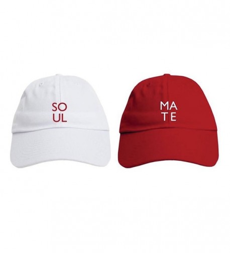 Couple Matching Dad Hat Soul Mate Set - Valentine's Day Couple Caps - Red - CR12O7YA14F