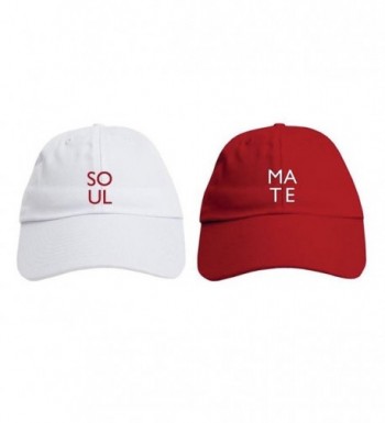 Couple Matching Dad Hat Soul Mate Set - Valentine's Day Couple Caps - Red - CR12O7YA14F
