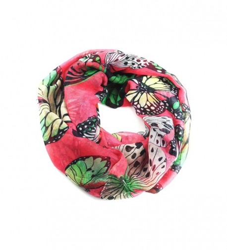 Paskmlna Women's Butterfly Print Lightweight Soft Infinity Scarf - 6042co - C912BTDK19N