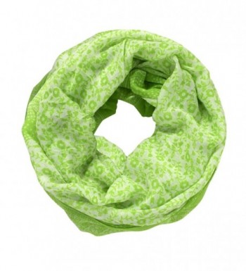 Peach Couture Summer Fashion Cute Dainty Floral Print Infinity Loop Scarf - Lime Green - CP17Z379G4N