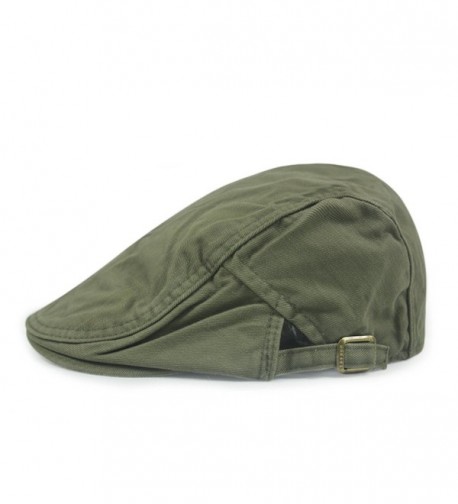 Gumstyle FASHION Men Womens Duckbill Ivy Cap Golf Driving Flat Cabbie Newsboy Beret Hat Solid Color - Army Green - CV12F8FXMN5