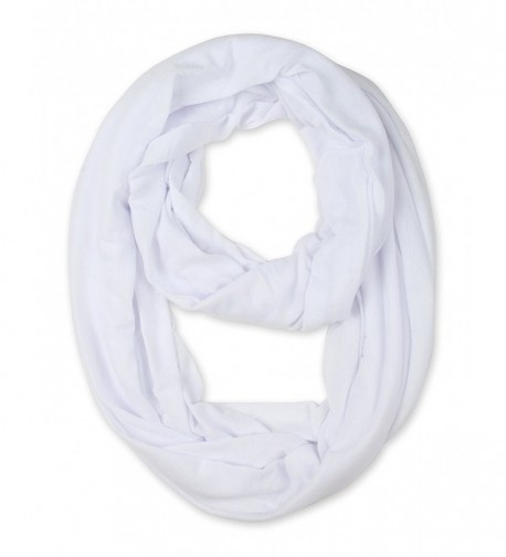 corciova Light Weight Infinity Scarf with Solid Colors - White - CV126L5CC9V