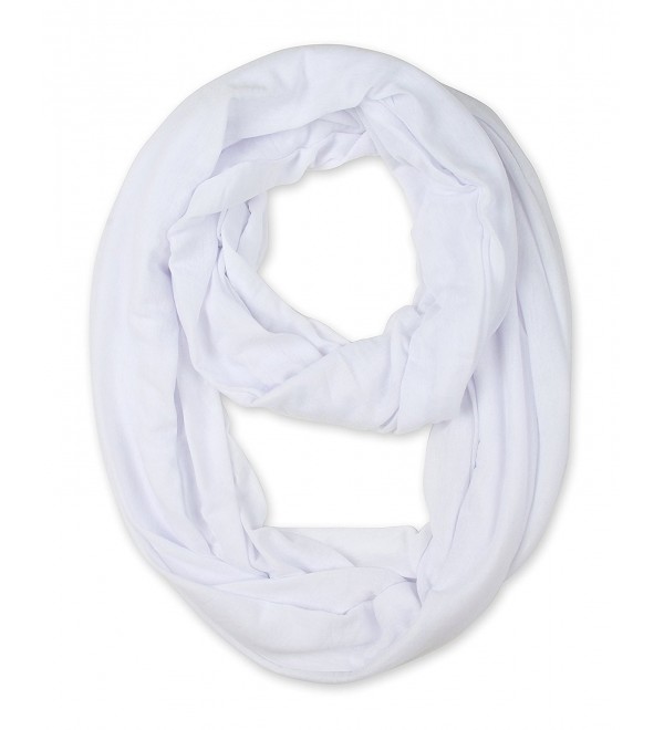 corciova Light Weight Infinity Scarf with Solid Colors - White - CV126L5CC9V