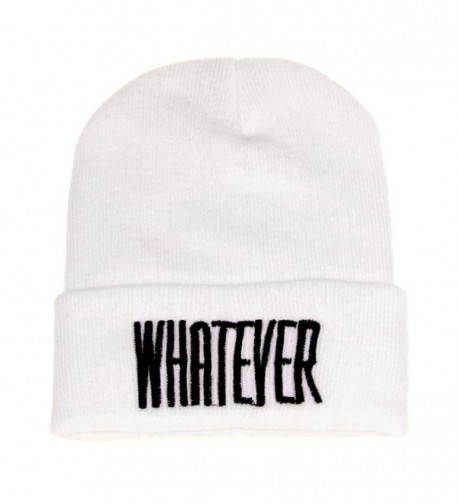 Binmer(TM)Men Women Beanie Cap Whatever Warm Winter Knit Skull Slouchy Hip-pop Hat - White - C912C52ZG7J