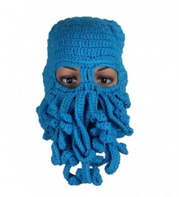 Tuscom Fashion Unisex Winter Warm Knitted Wool Ski Face Mask Hat Squid Cap - Light Blue - CZ12N0EL6CJ