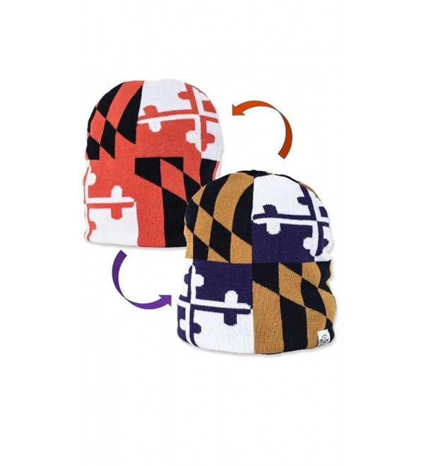 Maryland Reversible Flag Knit Hat Beanie (One Size Fits Most) - CR12O1FQZ09