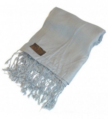 Kuldip Unisex Pashmina Scarf Shawl Wrap Throw Light Silver - C21130IRNVP