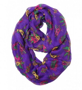 Funky Junque's New Orleans Party Mardi Gras Infinity (Forever Circle) Scarf - Purple - C712CU6TZ6X