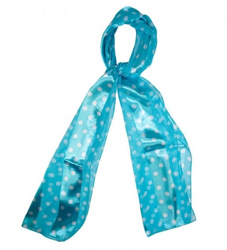 Polka Dot Scarf (60-inch X 13-inch) - Teal Blue - CK12OBTQHA9