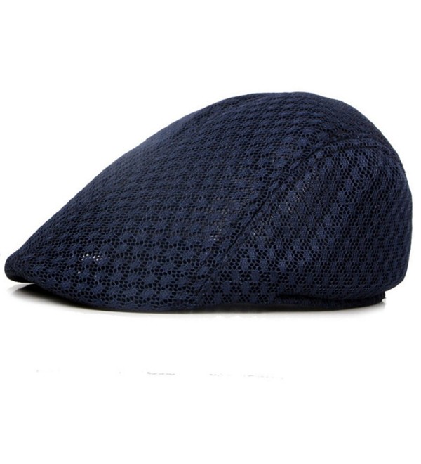 Unisex Duck Mesh Sun Flat Cap Golf Beret Newsboy Cabbie Hat Navy Blue ...