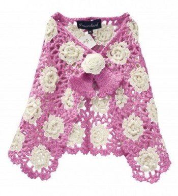 Children's Hand Crocheted Shawl Pink (100% Handmade- Made With 100% Acrylic Yarn) - CJ117VKZH9X