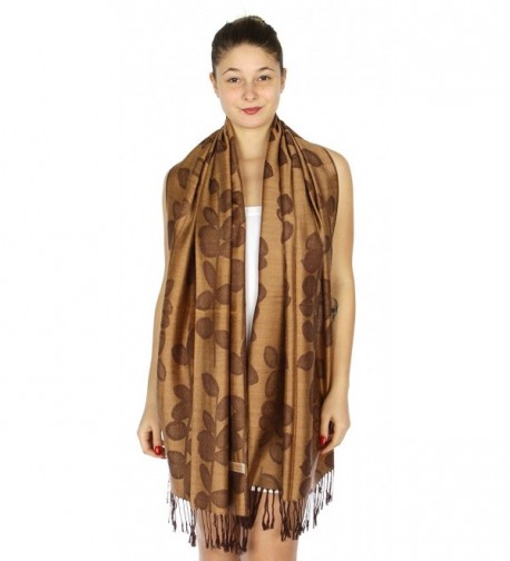 SERENITA Jacquard Pashmina Scarf Camel