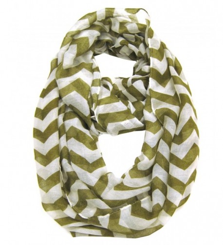 Modadorn Accessories Nautical Lightweight Chevron Infinity Scarf - Khaki - CM11DXJG2NL