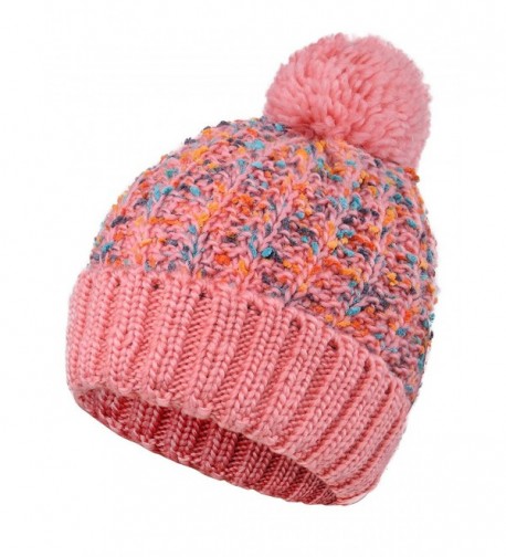 Adult Chunky Cable Knit Beanie With Yarn Pompom Pink CQ1840Y06R5