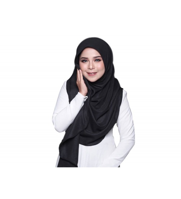 Fyka Instant Ready to Wear Hijab Shawl Scarf Elegant Style for Muslim Islamic Ladies Multicolor - Black - CP189Z0UX8E