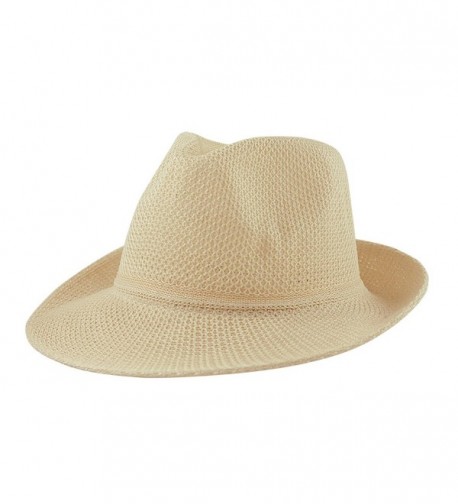 eBuyGB Women's Summer Hat Trilby / Fedora - Beige - C011YVKEWSN