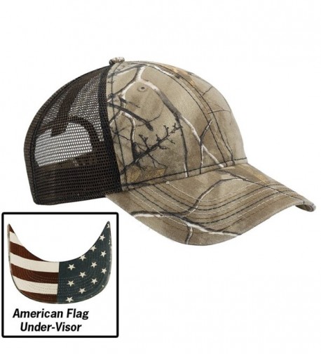 Realtree Xtra Camo and American Flag Baseball Hat - Realtree Xtra W/ Usa Flag Undervisor - CV12I5CFXET