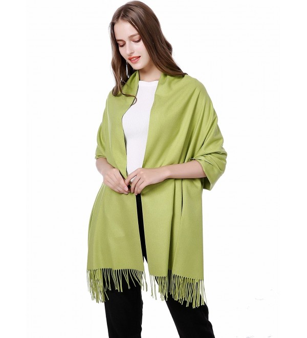 JAKY Global Cashmere Scarf Pashminas Wraps Shawl Super Soft Warm 78" x 27" Scarves Women Men - Grass Green - CP185L03HG6