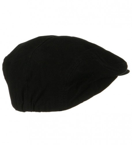 Black Washed Canvas Cabbie Cap