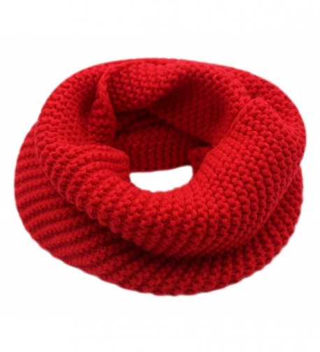 CC-US Women Winter Infinity Scarf Knit Neckerchief Warm Circle Loop Shawl - Red - CG184HWAQDA