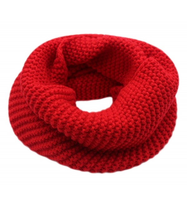 CC-US Women Winter Infinity Scarf Knit Neckerchief Warm Circle Loop Shawl - Red - CG184HWAQDA