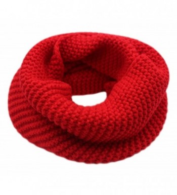CC-US Women Winter Infinity Scarf Knit Neckerchief Warm Circle Loop Shawl - Red - CG184HWAQDA