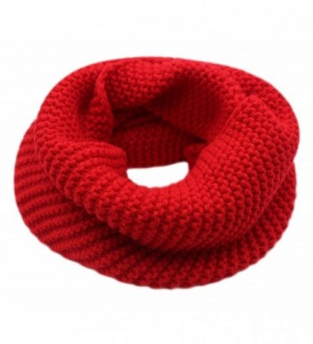 CC-US Women Winter Infinity Scarf Knit Neckerchief Warm Circle Loop Shawl - Red - CG184HWAQDA