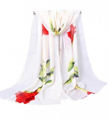 Scarf- WILLTOO Women Rose Long Soft Wrap Shawl Chiffon Scarf Scarves - Beige - CH12MZZSPJV