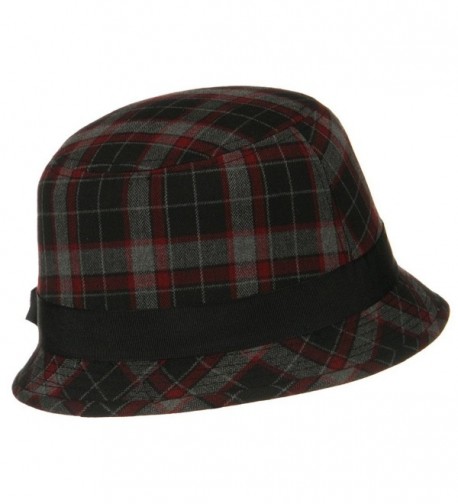 Plaid Wool Felt Cloche Hat in Women's Bucket Hats