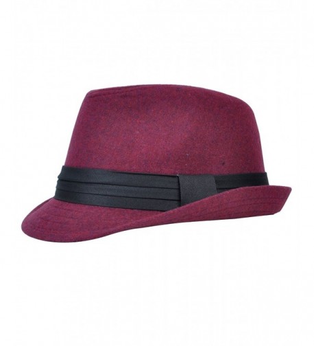 Men's All Season Fashion Wear Fedora Hat - Red - CT12BOAS7T1
