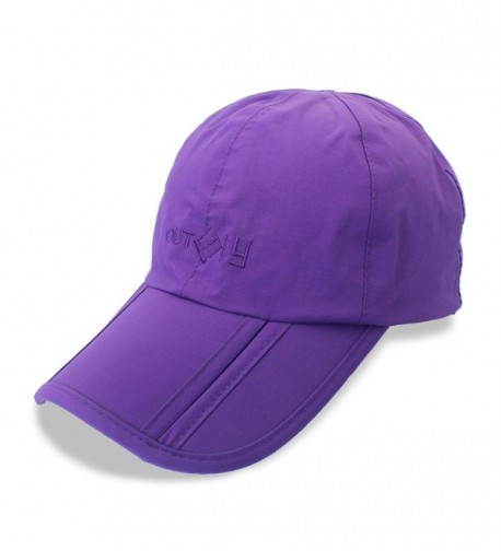Mens Foldable Waterproof Baseball Cap Sun Hat For Dad With Adjustable Strap Back - Purple - C1184ADWC3T