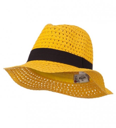 Paper Crushable Panama Hat - Yellow - CK11ND5HT3R