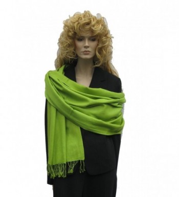 Scarves/wrap/stole/shawl in Pashmina from Cashmere Pashmina Group (Lime Green) - C71117UOQ77